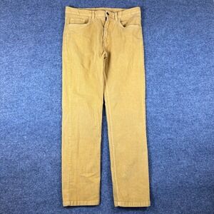 Brooks Brothers Corduroy Pants Mens 33x32 Yellow Chino Red Fleece 5 Pocket